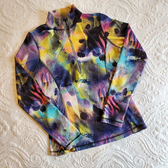 Sno Skins Tops - Sno Skins Multicolor Microfiber Zip Top - Size M